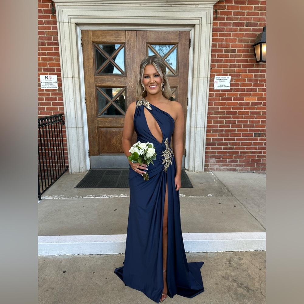 Portia and Scarlett Navy Blue Embellished Gown